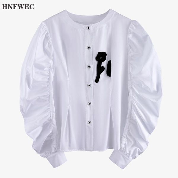 2020 new spring and summer fashion women clothing round neck puff sleeves single breasted spliced shirt female blouse t979, White
2020 new spring and summer fashion women clothing round neck puff sleeves single breasted spliced shirt female blouse t979, White