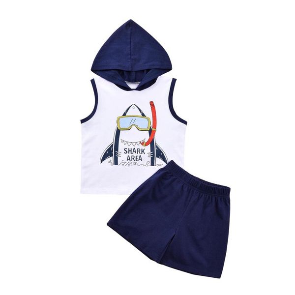 2pcs baby boy cartoon print hooded t-shirt with shorts outfits suit infant kids sleeveless clothes set, White
2pcs baby boy cartoon print hooded t-shirt with shorts outfits suit infant kids sleeveless clothes set, White