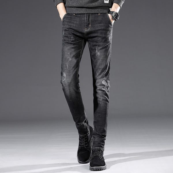 audwhale ripped skinny jeans for men casual solid black men's denim jeans spring autumn cotton pencil cotton pants, Blue
audwhale ripped skinny jeans for men casual solid black men's denim jeans spring autumn cotton pencil cotton pants, Blue