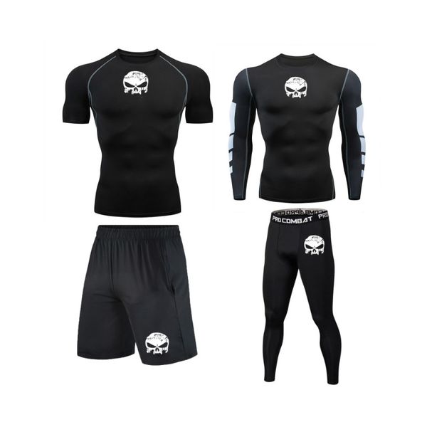 brand men sport running set rashguard skull compression t-shirt+pants tight gym fitness joggers trained clothes gym yoga set, Black;blue
brand men sport running set rashguard skull compression t-shirt+pants tight gym fitness joggers trained clothes gym yoga set, Black;blue