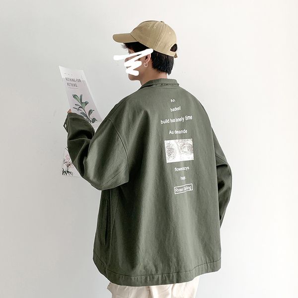 2019 autumn new korean style wind loose trend printing long sleeve couple casual lapel student jacket streetwear, Black;brown
2019 autumn new korean style wind loose trend printing long sleeve couple casual lapel student jacket streetwear, Black;brown