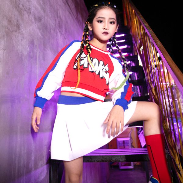 children's jazz dance clothing girls hip-hop street dance wear girls long-sleeved shirt short skirt cheerleader costumes dwy2672, Black;red
children's jazz dance clothing girls hip-hop street dance wear girls long-sleeved shirt short skirt cheerleader costumes dwy2672, Black;red