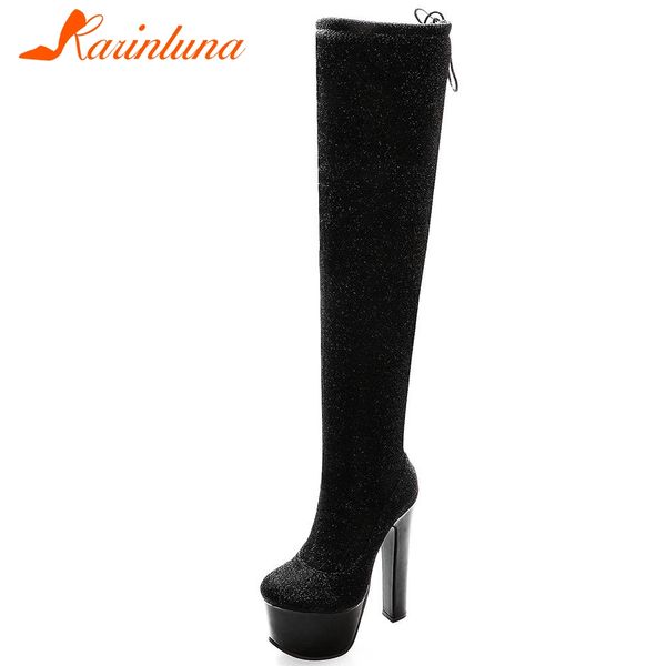 karin plus size 47 lady platform boots women super high heels thigh high boots party over knee stretch shoes woman, Black
karin plus size 47 lady platform boots women super high heels thigh high boots party over knee stretch shoes woman, Black