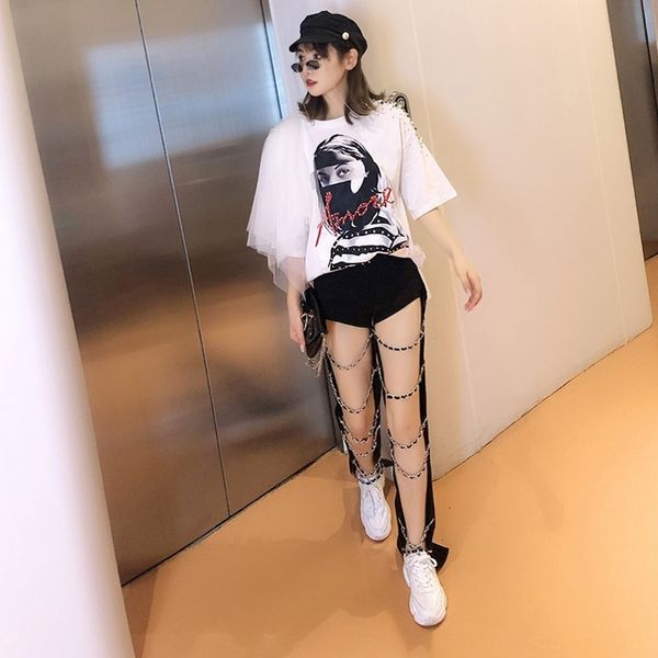 new brand punk style hollow out chain womens denim fashion casual high waist slim black vintage female cross pants, Blue
new brand punk style hollow out chain womens denim fashion casual high waist slim black vintage female cross pants, Blue