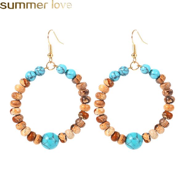 bohemian natural stone beaded hoop earrings for women geometric circle vintage gold alloy fashion long hanging earrings jewelry, Golden;silver
bohemian natural stone beaded hoop earrings for women geometric circle vintage gold alloy fashion long hanging earrings jewelry, Golden;silver