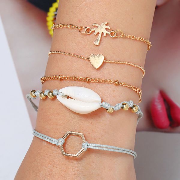 5pcs/set fashion chain statement bracelets shell heart beads charm bracelet for women golden chain & link bracelets jewelry, Golden;silver
5pcs/set fashion chain statement bracelets shell heart beads charm bracelet for women golden chain & link bracelets jewelry, Golden;silver