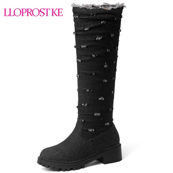 lloprost ke blue jeans boots new autumn winter shoes women knee high boots denim casual med heel round toe woman shoes d195, Black
lloprost ke blue jeans boots new autumn winter shoes women knee high boots denim casual med heel round toe woman shoes d195, Black