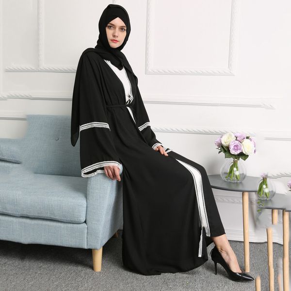 2019 summer dress muslim women summer black lace stitching embroidery cardigan robes long dress robe femme ete female vestidos, Black;gray
2019 summer dress muslim women summer black lace stitching embroidery cardigan robes long dress robe femme ete female vestidos, Black;gray