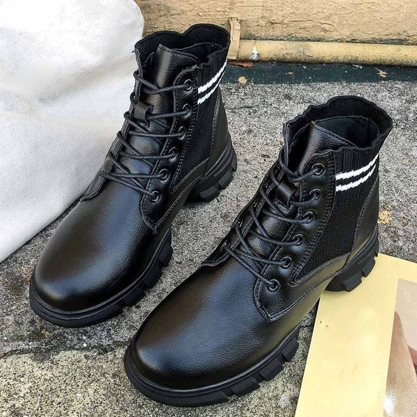 women winter leather motorcycle boots lace up solid color short booties thick bottom winter shoes gothic punk style dropshipping, Black
women winter leather motorcycle boots lace up solid color short booties thick bottom winter shoes gothic punk style dropshipping, Black