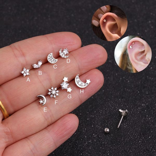 sellsets cubic zircon small tragus stud cz flower moon star tiny cartilage earring helix piercing jewelry rook conch earring, Slivery;golden
sellsets cubic zircon small tragus stud cz flower moon star tiny cartilage earring helix piercing jewelry rook conch earring, Slivery;golden