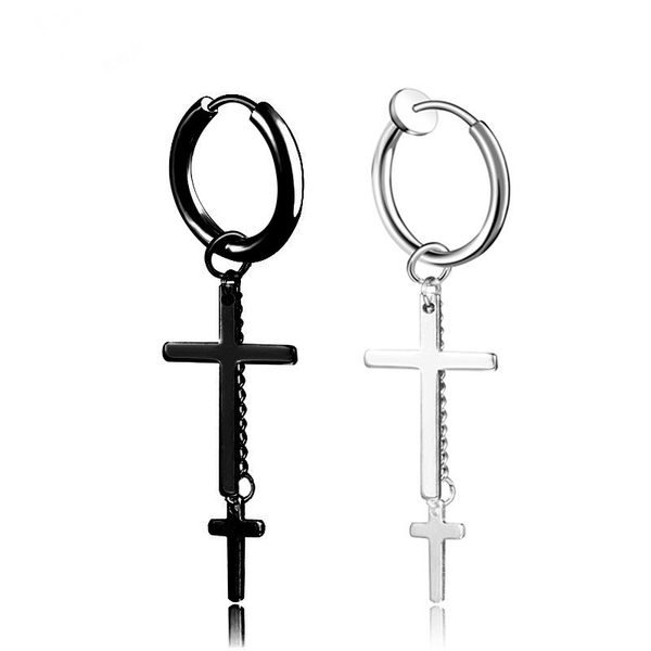 1pc cross skeleton star stainless steel hoop earrings punk black silver color tassels chain pendant earrings jewelry e320, Golden;silver 
1pc cross skeleton star stainless steel hoop earrings punk black silver color tassels chain pendant earrings jewelry e320, Golden;silver