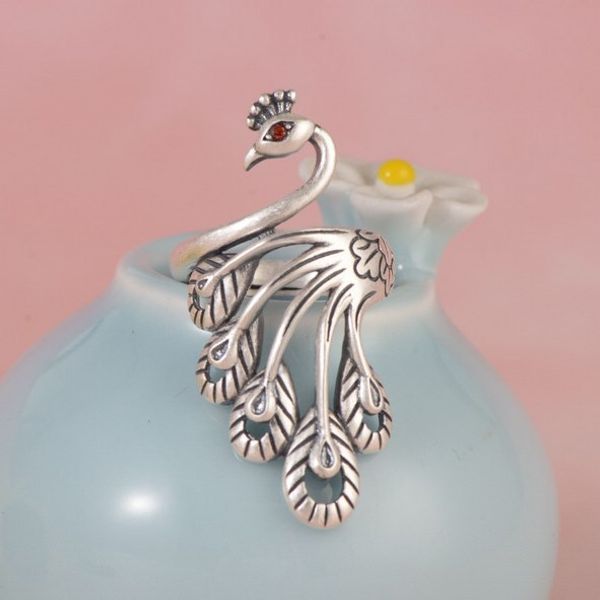 s925 fine sterling silver ring women retro peacock red eye ring elegant fashion new, Golden;silver
s925 fine sterling silver ring women retro peacock red eye ring elegant fashion new, Golden;silver