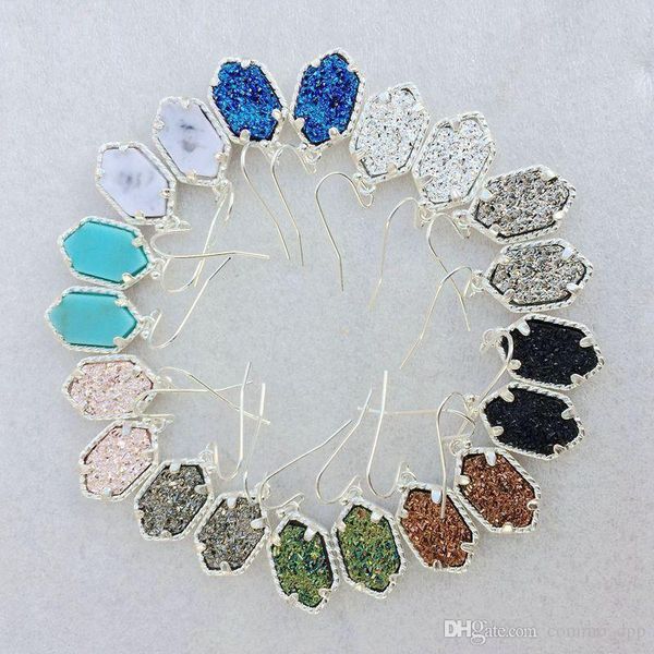 new druzy designer dangle earrings for women geometric natural stone drop silver ear hook fashion jewelry in bulk
new druzy designer dangle earrings for women geometric natural stone drop silver ear hook fashion jewelry in bulk