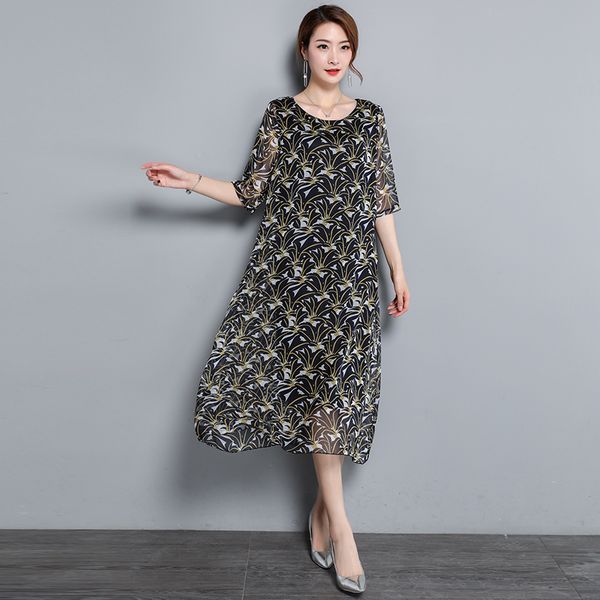 2019 new silk dress spring summer floral print women chiffon dress loose fashion elegant female vestido, Black;gray
2019 new silk dress spring summer floral print women chiffon dress loose fashion elegant female vestido, Black;gray
