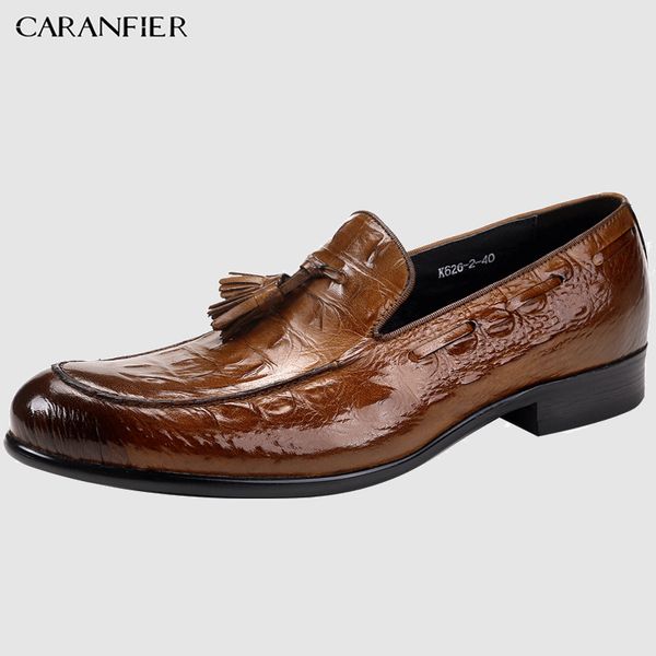 caranfier mens shoes genuine leather round toe casual crocodile pattern tassel rubber breathable male dress shoes, Black
caranfier mens shoes genuine leather round toe casual crocodile pattern tassel rubber breathable male dress shoes, Black