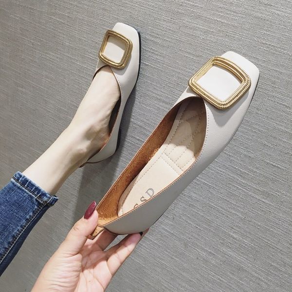 single shoe ladies flat shoes summer 2019 new square head shallow mouth pea softsole shoes, Black
single shoe ladies flat shoes summer 2019 new square head shallow mouth pea softsole shoes, Black