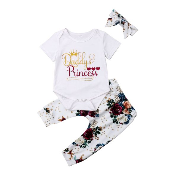 2019 baby summer clothing 3pcs infant kids baby girl daddy princess romper floral long pant hairband outfit clothes 3pcs set, Pink;blue
2019 baby summer clothing 3pcs infant kids baby girl daddy princess romper floral long pant hairband outfit clothes 3pcs set, Pink;blue