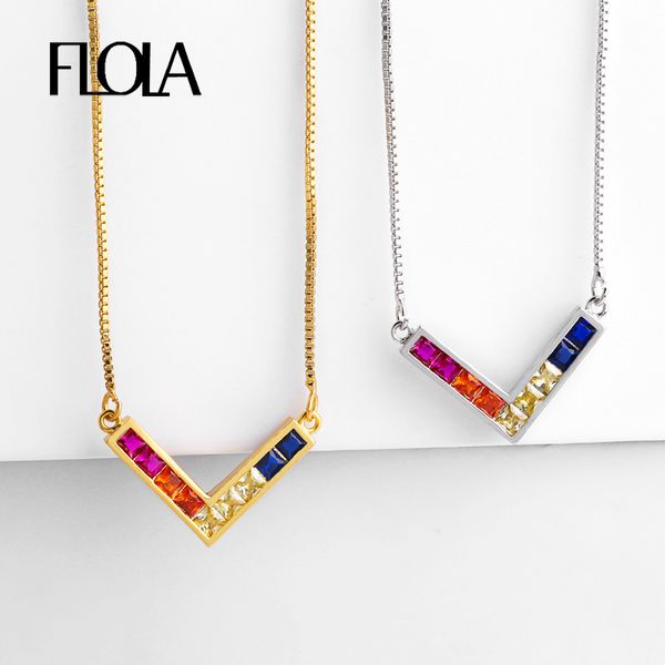 flola 24k zirconia rainbow necklace woman v shape multi color necklace sterling silver collar collana arcobaleno nkep42
flola 24k zirconia rainbow necklace woman v shape multi color necklace sterling silver collar collana arcobaleno nkep42