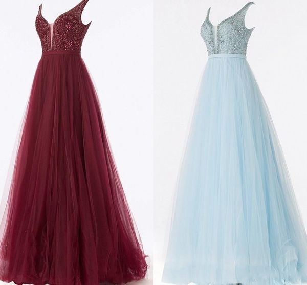 2019 real image burgundy light blue formal dresses prom dress beaded crystal plunging backless tulle draped masquerade evening gowns, Black;red
2019 real image burgundy light blue formal dresses prom dress beaded crystal plunging backless tulle draped masquerade evening gowns, Black;red