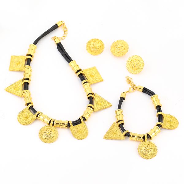 triangel jewelry new design ethiopian jewelry set gold color 24k eritrea habesha ethiopian jewellery wedding gift, Black 
triangel jewelry new design ethiopian jewelry set gold color 24k eritrea habesha ethiopian jewellery wedding gift, Black