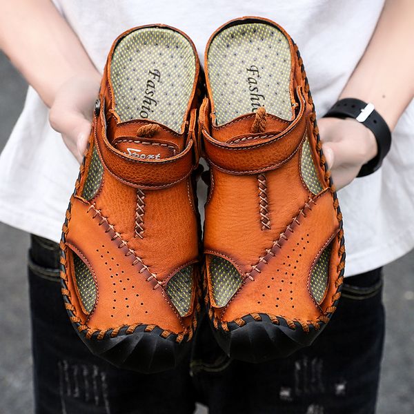 sandals sandalias de hombre men full grain leather soft sole entirely handmade sewing large size shoes sandalen heren, Black
sandals sandalias de hombre men full grain leather soft sole entirely handmade sewing large size shoes sandalen heren, Black