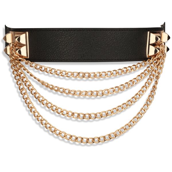 liaomiufu new elastic pu leather belts for women gold metal four chain waist belt dancing girl belt female accessories dress, Black;brown
liaomiufu new elastic pu leather belts for women gold metal four chain waist belt dancing girl belt female accessories dress, Black;brown