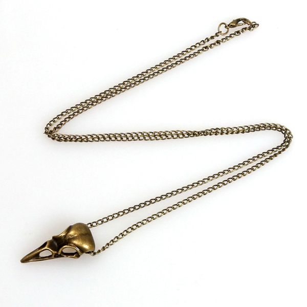 1pcs alloy crow bird head skull bronze ancient silver necklace punk style pendant necklaces for women chain jewelry accessories
1pcs alloy crow bird head skull bronze ancient silver necklace punk style pendant necklaces for women chain jewelry accessories
