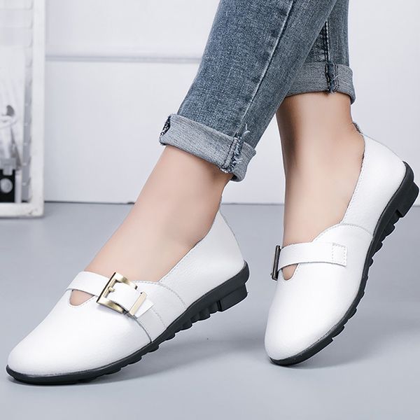 genuine leather shoes women plus size 9-12 buckle fashion dress loafers for woman comfortable flats shoes students, Black
genuine leather shoes women plus size 9-12 buckle fashion dress loafers for woman comfortable flats shoes students, Black