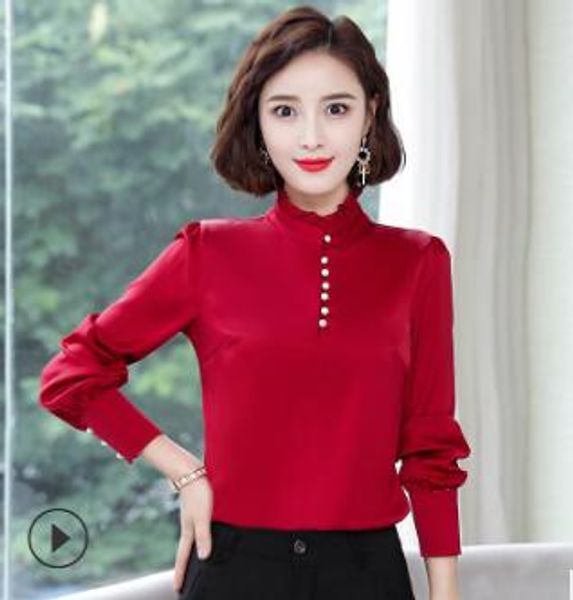 2020 new chiffon blouse women's long sleeve spring autumn korean fashion ol stand collar bottoming shirt retro shirt, White
2020 new chiffon blouse women's long sleeve spring autumn korean fashion ol stand collar bottoming shirt retro shirt, White