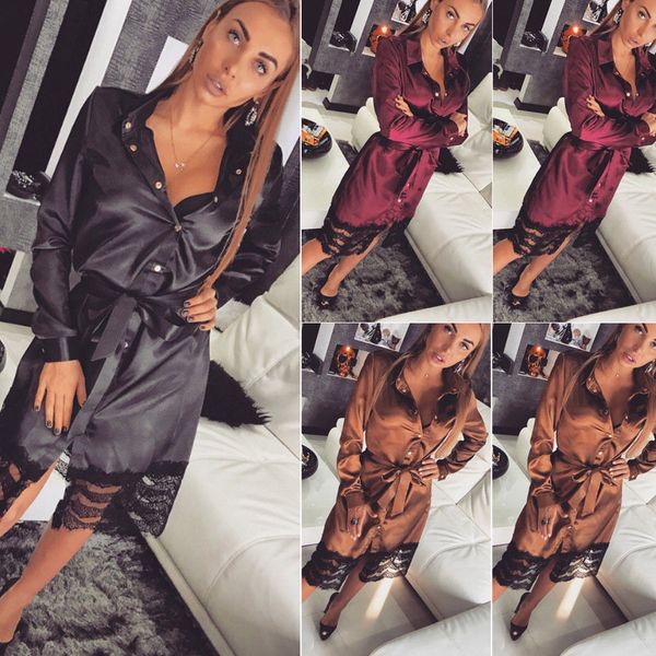 2019 new arrivals lingerie women silk lace robe dress babydoll nightdress sleepwear kimono long sleeve soft sleepshirts, Black;red
2019 new arrivals lingerie women silk lace robe dress babydoll nightdress sleepwear kimono long sleeve soft sleepshirts, Black;red