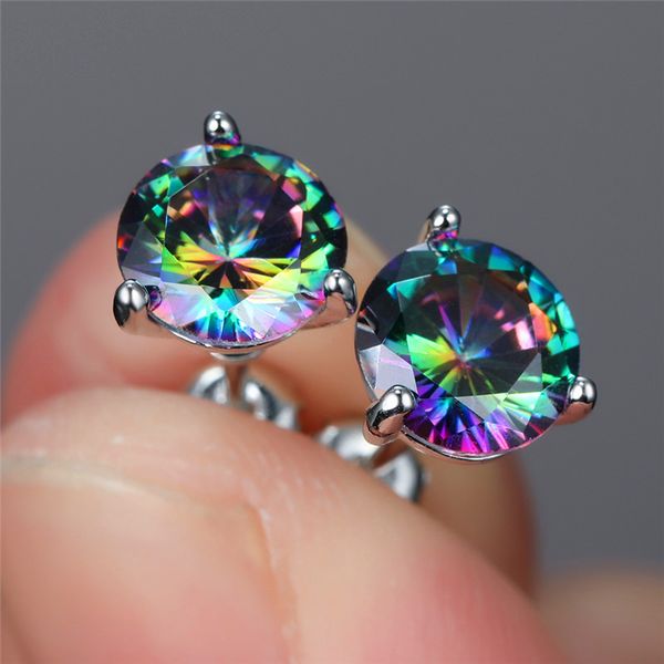 6mm round multicolor gemstone stud earrings for women real 925 sterling silver mystic rainbow fire z earrings jewelry, Golden;silver
6mm round multicolor gemstone stud earrings for women real 925 sterling silver mystic rainbow fire z earrings jewelry, Golden;silver