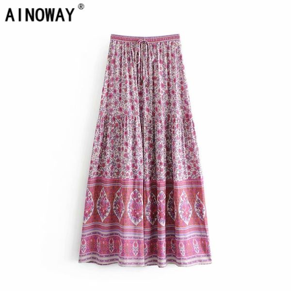 2018 summer fashion women hippie beach bohemian floral print skirt high elastic waist maxi a-line boho skirt femme, Black
2018 summer fashion women hippie beach bohemian floral print skirt high elastic waist maxi a-line boho skirt femme, Black