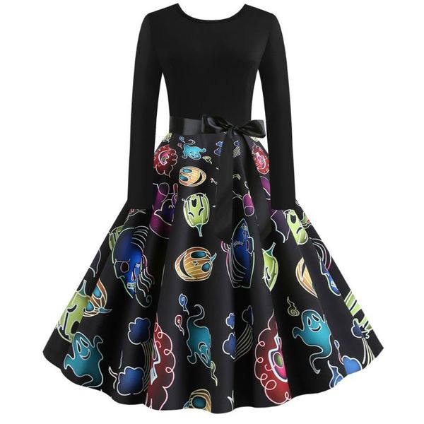 casual dresses 2021 halloween vintage dress women pumpkin print patchwork midi autumn winter long sleeve elegant party plus size, Black;gray
casual dresses 2021 halloween vintage dress women pumpkin print patchwork midi autumn winter long sleeve elegant party plus size, Black;gray