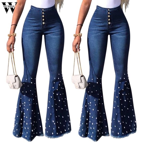 womail high waist jeans women fashion wide leg pants stretch with pearl button trousers lace up loose wide leg pants female jean, Blue
womail high waist jeans women fashion wide leg pants stretch with pearl button trousers lace up loose wide leg pants female jean, Blue