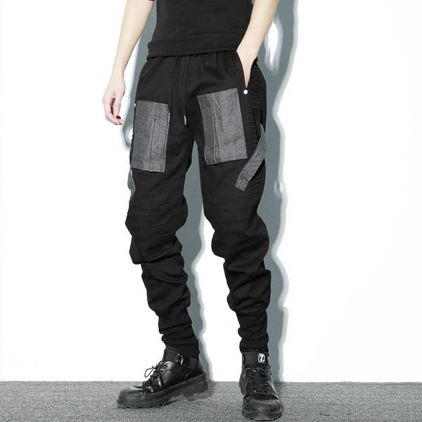 male elastic waist pleated design loose casual cargo pants male gothic streetwear hip hop black harem trousers jogger sweatpants
male elastic waist pleated design loose casual cargo pants male gothic streetwear hip hop black harem trousers jogger sweatpants