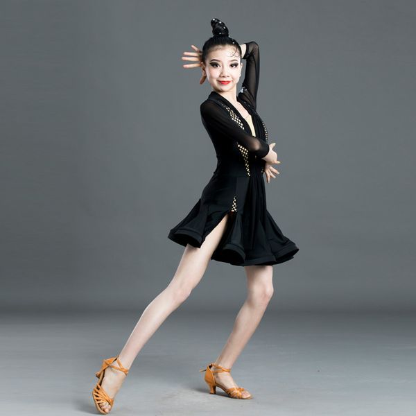 new latin dance competition dresses black long sleeve dress dancing ballroom dress kids salsa/ballroom/tango latino sl247, Black;red
new latin dance competition dresses black long sleeve dress dancing ballroom dress kids salsa/ballroom/tango latino sl247, Black;red