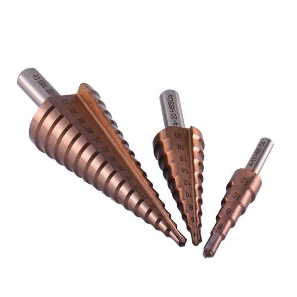 3pcs hss co m35 hree corners handle 4-12 / 4-20 / 4-32mm straight groove broca metal step cone drill stainless steel hole saw
3pcs hss co m35 hree corners handle 4-12 / 4-20 / 4-32mm straight groove broca metal step cone drill stainless steel hole saw