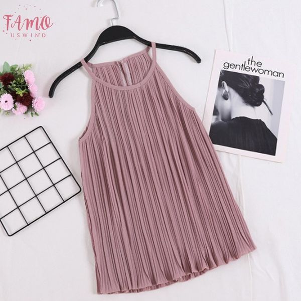 womens clothing 2020 pleated halter sling casual womens clothing summer multicolor chiffon sleeveless drop shipping, White
womens clothing 2020 pleated halter sling casual womens clothing summer multicolor chiffon sleeveless drop shipping, White
