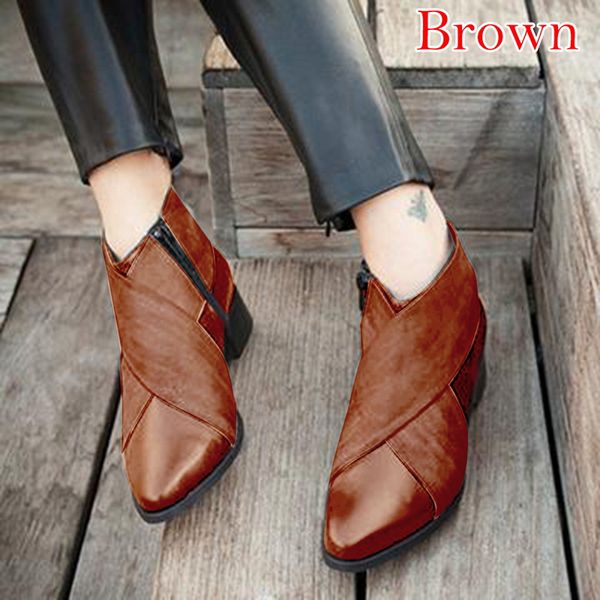 women boots ladies chunky square heel elastic strap leather ankle boots 2019 new women's fashion, Black
women boots ladies chunky square heel elastic strap leather ankle boots 2019 new women's fashion, Black
