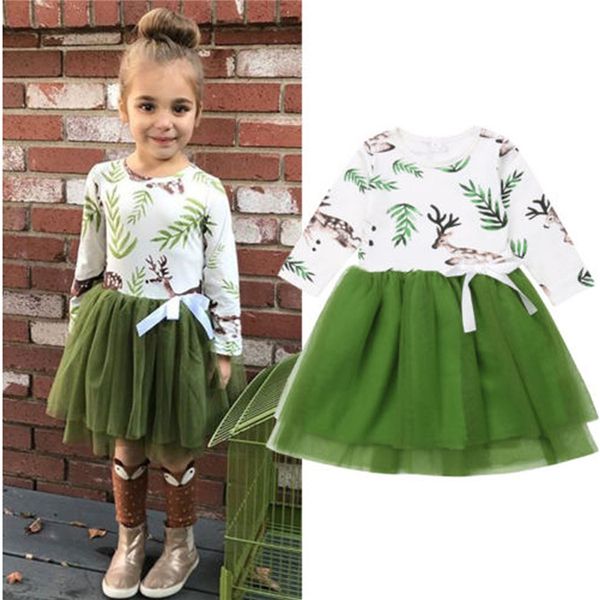 new girls dresses 2-7y girl cartoon deer round-collar and long-sleeve printed dress tutu princess skirt kids designer clothes girls jy663, Red;yellow
new girls dresses 2-7y girl cartoon deer round-collar and long-sleeve printed dress tutu princess skirt kids designer clothes girls jy663, Red;yellow