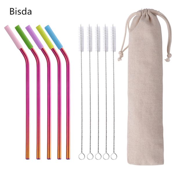 10pcs stainless steel drinking straw set with silicone sleeve +5 brushes+2 bags reusable metal straws set for bar accessories
10pcs stainless steel drinking straw set with silicone sleeve +5 brushes+2 bags reusable metal straws set for bar accessories