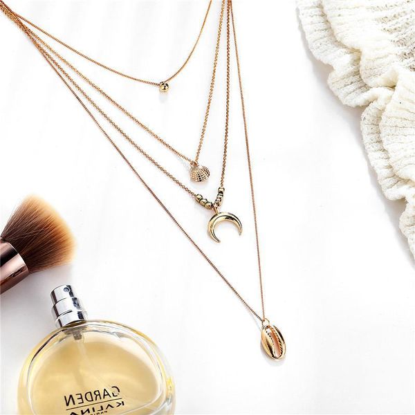 gold moon shell necklace chokers gold chain multilayer stackable necklaces new designer women necklace hip hop fashion jewelry 380183, Silver
gold moon shell necklace chokers gold chain multilayer stackable necklaces new designer women necklace hip hop fashion jewelry 380183, Silver