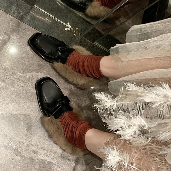 rabbit hair slip on oxfords loafers ladies winter leisure espadrilles fur shoes metal buckle woman square toe bowtie plush flats, Black
rabbit hair slip on oxfords loafers ladies winter leisure espadrilles fur shoes metal buckle woman square toe bowtie plush flats, Black