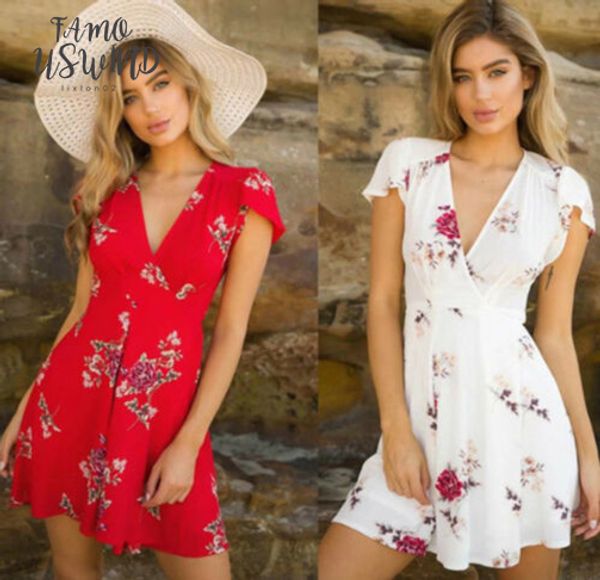 womens summer boho short chiffon dress lady vestido v neck chiffon chic holiday sweet red bandage party beach floral sundress, Black;gray
womens summer boho short chiffon dress lady vestido v neck chiffon chic holiday sweet red bandage party beach floral sundress, Black;gray