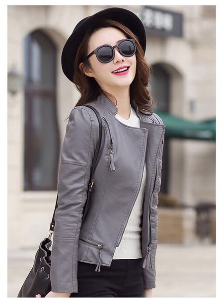 new 2019 new women's short artificial leather jacket, stand collar, zipper women's jacket, fashion jacket m-2xl, Black
new 2019 new women's short artificial leather jacket, stand collar, zipper women's jacket, fashion jacket m-2xl, Black
