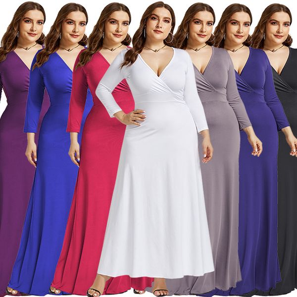womens designer solid color banquet dress v-neck long sleeve hip split dress ft9g, Black;gray
womens designer solid color banquet dress v-neck long sleeve hip split dress ft9g, Black;gray