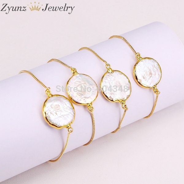 10pcs zyz298-2199 coin shape freshwater pearls bracelet for women adjustable bracelet gold chain charm bracelet, Golden;silver
10pcs zyz298-2199 coin shape freshwater pearls bracelet for women adjustable bracelet gold chain charm bracelet, Golden;silver