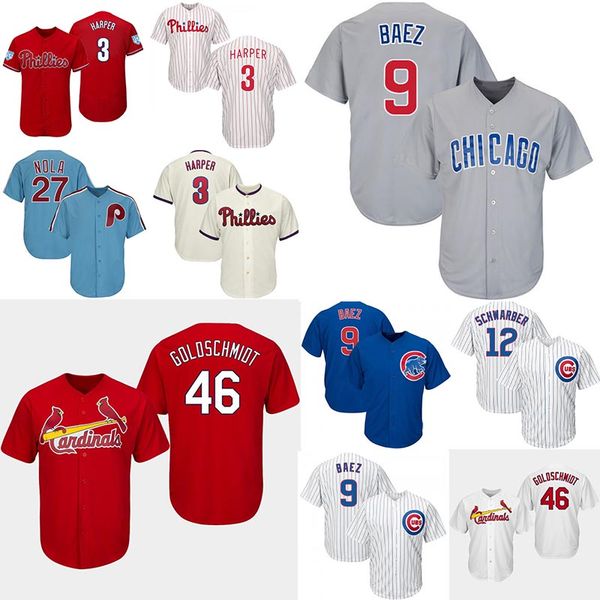Philadelphia 12 Schwarber Phillies 9 Baez 3 Harper 27 Nola 46 Goldschmidt Mens Blue White Grey Cool Jersey S-3XL
Philadelphia 12 Schwarber Phillies 9 Baez 3 Harper 27 Nola 46 Goldschmidt Mens Blue White Grey Cool Jersey S-3XL