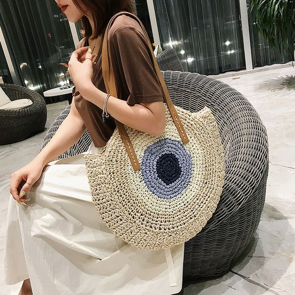 women round handbag summer beach bag rattan woven handmade knitted straw large capacity totes leather women shoulder bohemia
women round handbag summer beach bag rattan woven handmade knitted straw large capacity totes leather women shoulder bohemia