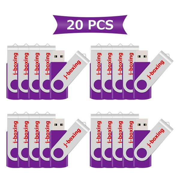 Image of Purple Bulk 20pcs 32GB USB Flash Drives Swivel Rotating Metal Flash Memory Stick 32gb for Computer Laptop Tablet Thumb Pen Drives Storage